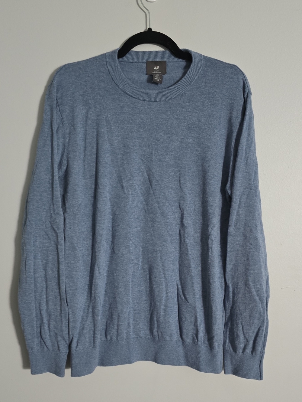 H&M Men’s Heather Light Blue Crewneck Sweater